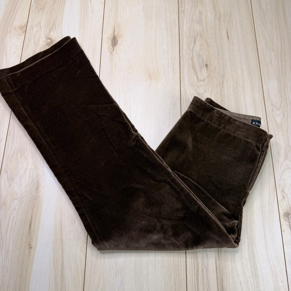VTG Ralph Lauren Black Label Brown Cotton/Rayon Velvet Pants Made In Italy Sz 2